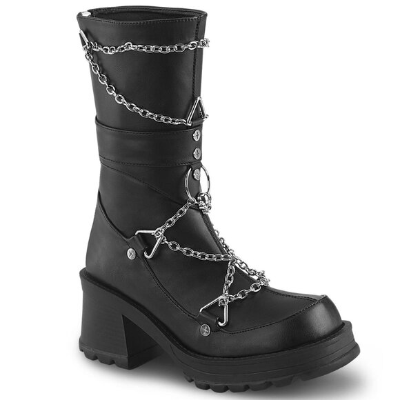 Platform Heel Chain Skull Gothic Boots - Picture 4 of 5